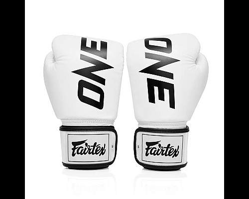Рукавички боксерські шкіряні з бинтами Fairtex BGV1-ONE 12 унцій, білі