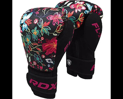 Рукавички боксерські з капою RDX FL-3 FLORAL розмір 12 унцій, чорні