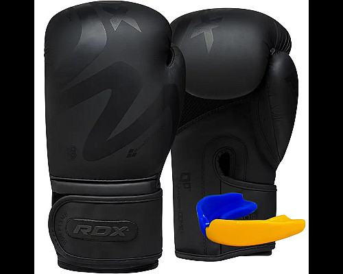 Рукавички боксерські з капою RDX F15 Noir Matte розмір 10 унцій, чорні