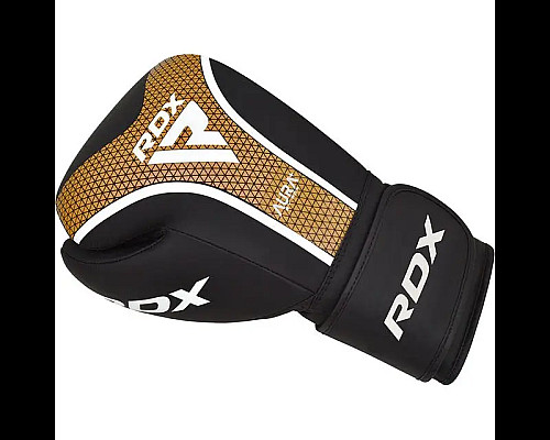 Рукавички боксерські з капою RDX AURA PLUS T-17 розмір 14 унцій, чорно-золотисті