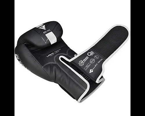 Рукавички боксерські з капою RDX F6 Kara Matte розмір 8 унцій, чорно-білі