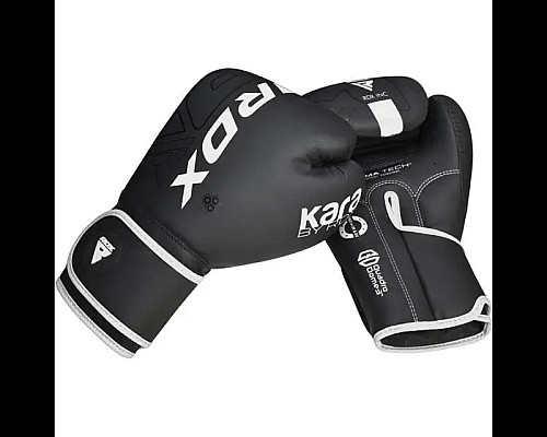 Рукавички боксерські з капою RDX F6 Kara Matte розмір 8 унцій, чорно-білі