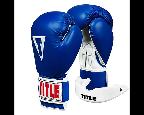 Рукавички боксерські з капою TITLE Classic Pro Style 3.0 розмір 14 унцій, синьо-білі