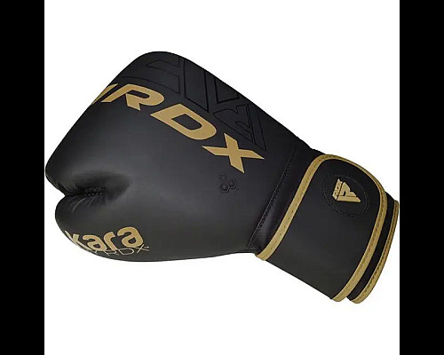 Рукавички боксерські з капою RDX F6 Kara Matte 16 унцій, чорно-золотисті