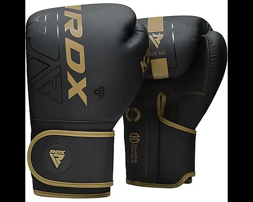 Рукавички боксерські з капою RDX F6 Kara Matte 16 унцій, чорно-золотисті