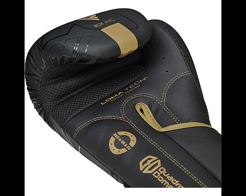 Рукавички боксерські з капою RDX F6 Kara Matte 16 унцій, чорно-золотисті