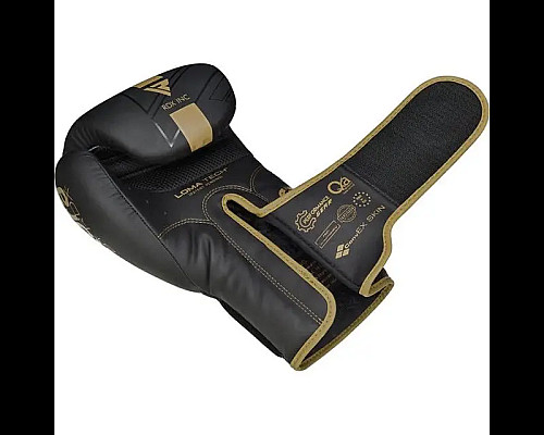 Рукавички боксерські з капою RDX F6 Kara Matte 16 унцій, чорно-золотисті