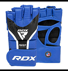 Рукавички для ММА RDX AURA PLUS T-17 розмір S, синьо-чорні