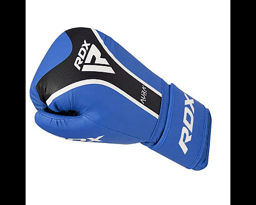 Рукавички боксерські з капою RDX AURA PLUS T-17 розмір 14 унцій, чорно-сині