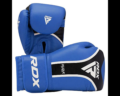 Рукавички боксерські з капою RDX AURA PLUS T-17 розмір 14 унцій, чорно-сині