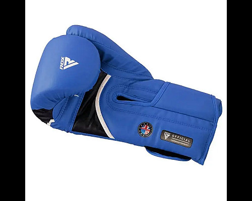 Рукавички боксерські з капою RDX AURA PLUS T-17 розмір 14 унцій, чорно-сині