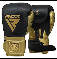 Рукавички боксерські з капою RDX MARK SPARRING PRO TRI LIRA 2 розмір 14 унцій, чорно-золотисті