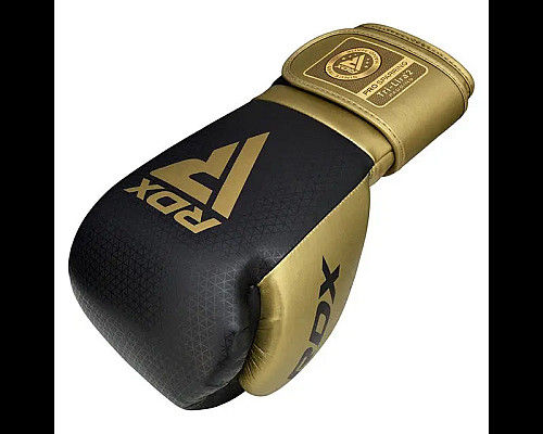 Рукавички боксерські з капою RDX MARK SPARRING PRO TRI LIRA 2 розмір 14 унцій, чорно-золотисті