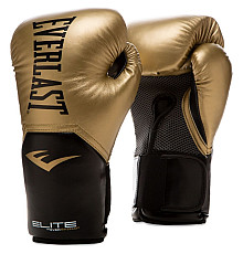 Рукавчики боксерські EVERLAST Elite розмір 10 унцій, чорно-золотисті