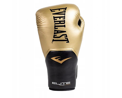 Рукавчики боксерські EVERLAST Elite розмір 10 унцій, чорно-золотисті