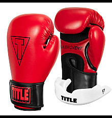 Рукавички боксерські з капою TITLE Boxing Vegan Fitness розмір 8 унцій, чорно-червоні