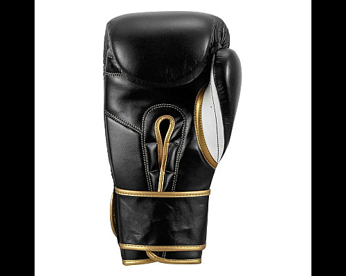 Рукавички боксерські шкіряні з бинтами TITLE Boxeo Mexican розмір 12 унцій, чорно-білі