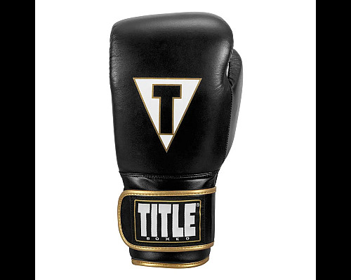 Рукавички боксерські шкіряні з бинтами TITLE Boxeo Mexican розмір 12 унцій, чорно-білі
