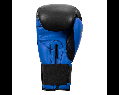 Рукавички боксерські шкіряні з бинтами TITLE Boxing Dynamic Strike розмір 12 унцій, чорно-сині
