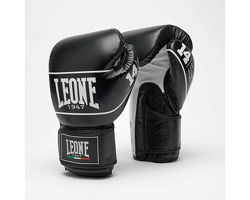 Рукавички боксерські Leone Shok Pro 10 унцій, чорно-білі