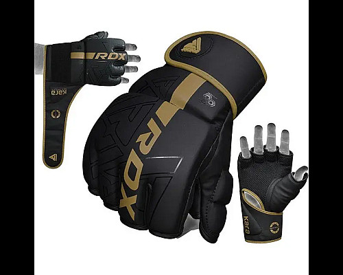Рукавички для ММА RDX F6 KARA Matte Golden розмір M, чорно-золотисті