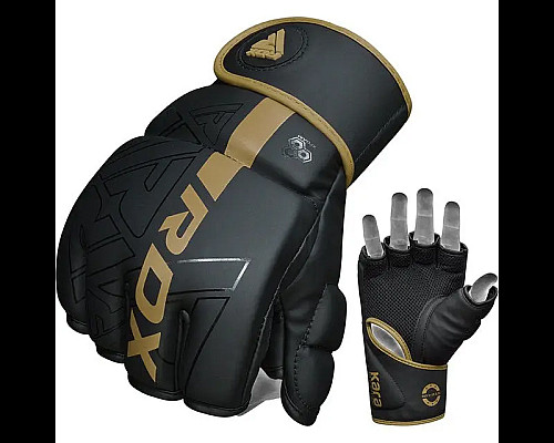 Рукавички для ММА RDX F6 KARA Matte Golden розмір M, чорно-золотисті
