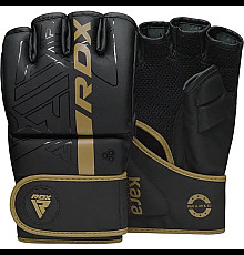 Рукавички для ММА RDX F6 KARA Matte Golden розмір XL, чорно-золотисті