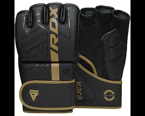 Рукавички для ММА RDX F6 KARA Matte Golden розмір XL, чорно-золотисті
