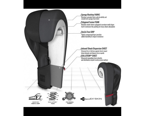 Боксерські рукавиці RDX BOXING GLOVES F15 14 унцій, чорні