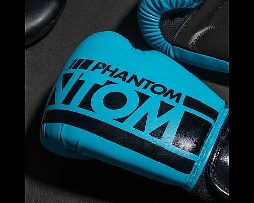 Рукавички боксерські з капою Phantom APEX Neon розмір 12 унцій, чорно-сині