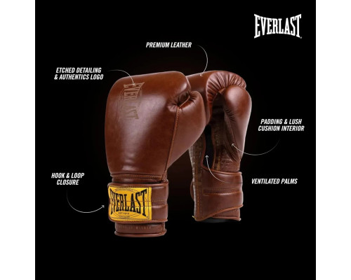 Боксерські рукавиці Everlast 1910 CLASSIC TRAINING GLOVE 16 унцій, коричневий