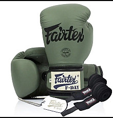 Рукавички боксерські з бинтами Fairtex BGV11 12 унцій, зелені