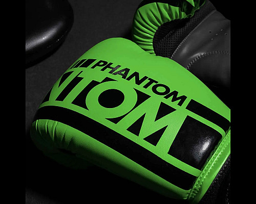 Рукавички боксерські з капою Phantom APEX Neon розмір 10 унцій, чорно-зелені
