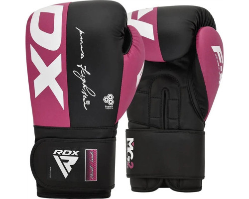 Боксерські рукавиці RDX BOXING GLOVES REX F4 12 унцій, чорно-рожеві