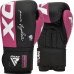 Боксерські рукавиці RDX BOXING GLOVES REX F4 12 унцій, чорно-рожеві