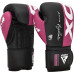 Боксерські рукавиці RDX BOXING GLOVES REX F4 12 унцій, чорно-рожеві
