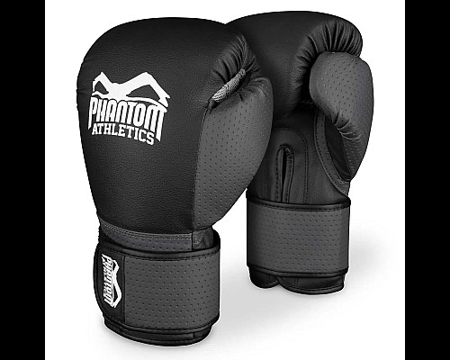 Рукавички боксерські з бинтами Phantom Reaper розмір 12 унцій, чорно-сірі