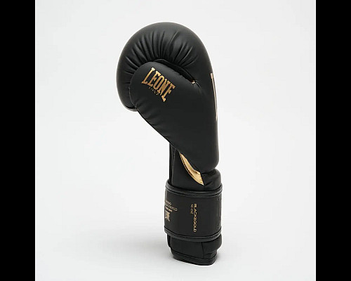 Рукавички боксерські з капою Leone GN059D розмір 16 унцій, чорно-золотисті