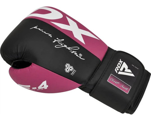 Боксерські рукавиці RDX BOXING GLOVES REX F4 10 унцій, чорно-рожевий