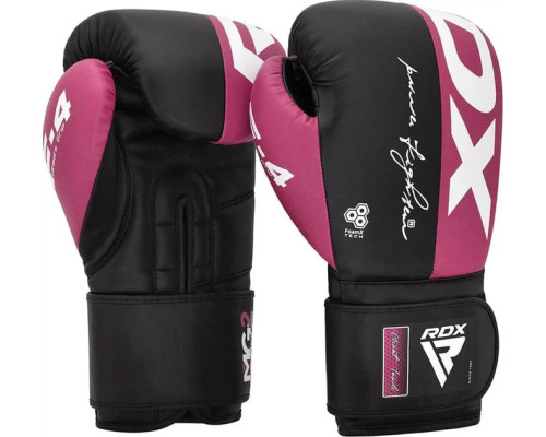 Боксерські рукавиці RDX BOXING GLOVES REX F4 10 унцій, чорно-рожевий