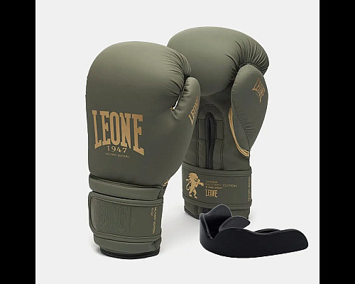 Рукавички боксерські з капою Leone GN059G MILITARY EDITION розмір 14 унцій, зелені