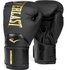 Боксерські рукавиці Everlast ELITE 2 BOXING GLOVES 14 унцій, чорно-золотий