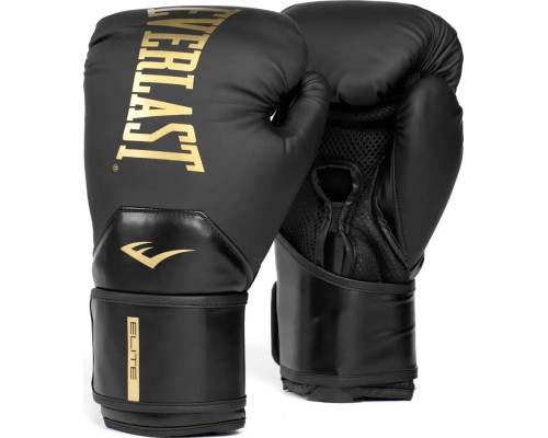 Боксерські рукавиці Everlast ELITE 2 BOXING GLOVES 14 унцій, чорно-золотий