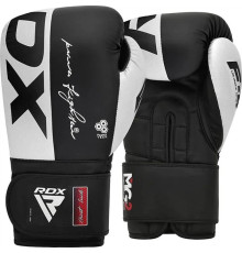 Боксерські рукавиці RDX BOXING GLOVES REX F4 14 унцій, чорно-білі