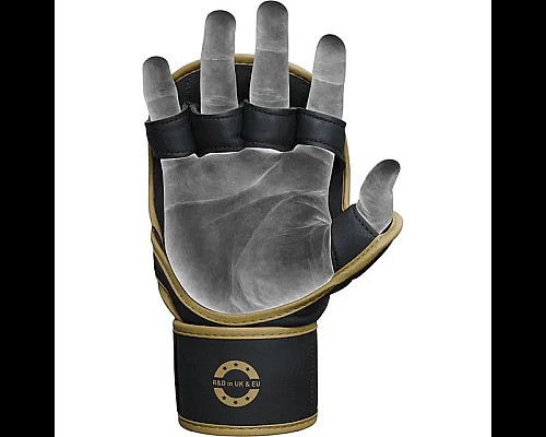 Рукавички греплінгові для ММА RDX F6 KARA Matte Plus розмір L/XL, чорно-золотисті