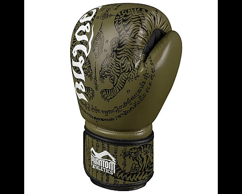 Рукавички боксерські з бинтами Phantom Muay Thai розмір 10 унцій, хакі