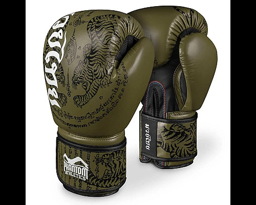 Рукавички боксерські з бинтами Phantom Muay Thai розмір 10 унцій, хакі