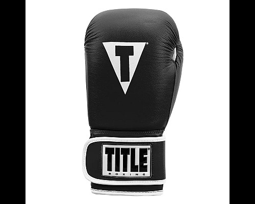 Рукавички боксерські шкіряні з бинтами TITLE Boxing Pro Style 3.0 розмір 14 унцій, чорно-білі