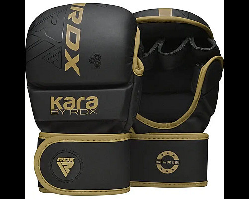 Рукавички греплінгові для ММА RDX F6 KARA Matte Plus розмір S/M, чорно-золотисті