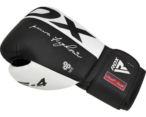 Боксерські рукавиці RDX BOXING GLOVES REX F4 10 унцій, чорно-білі